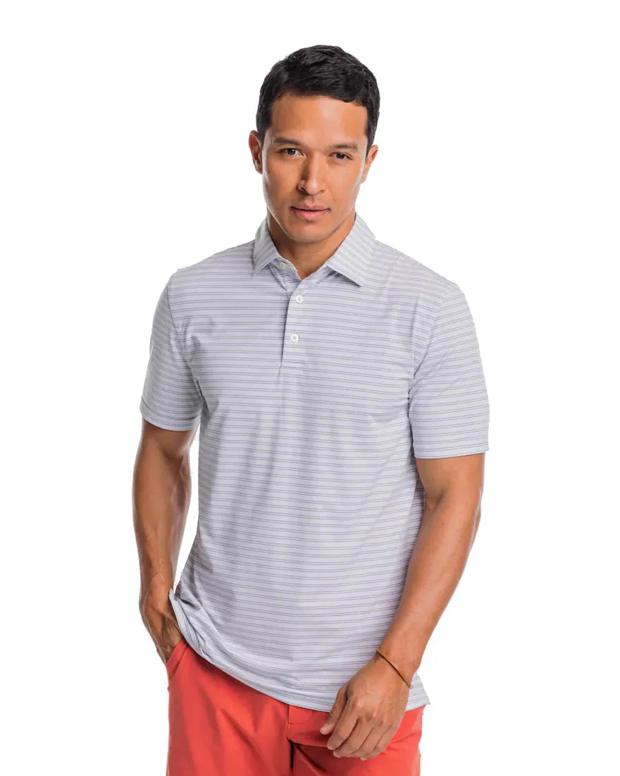 Mens Shortsleeve Brrr Crawford Stripe Performance Polo