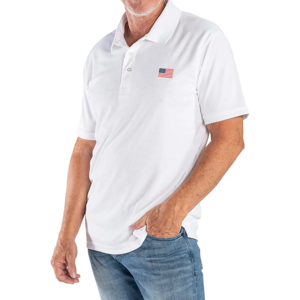 Men's US Flag Performance Grid Polo