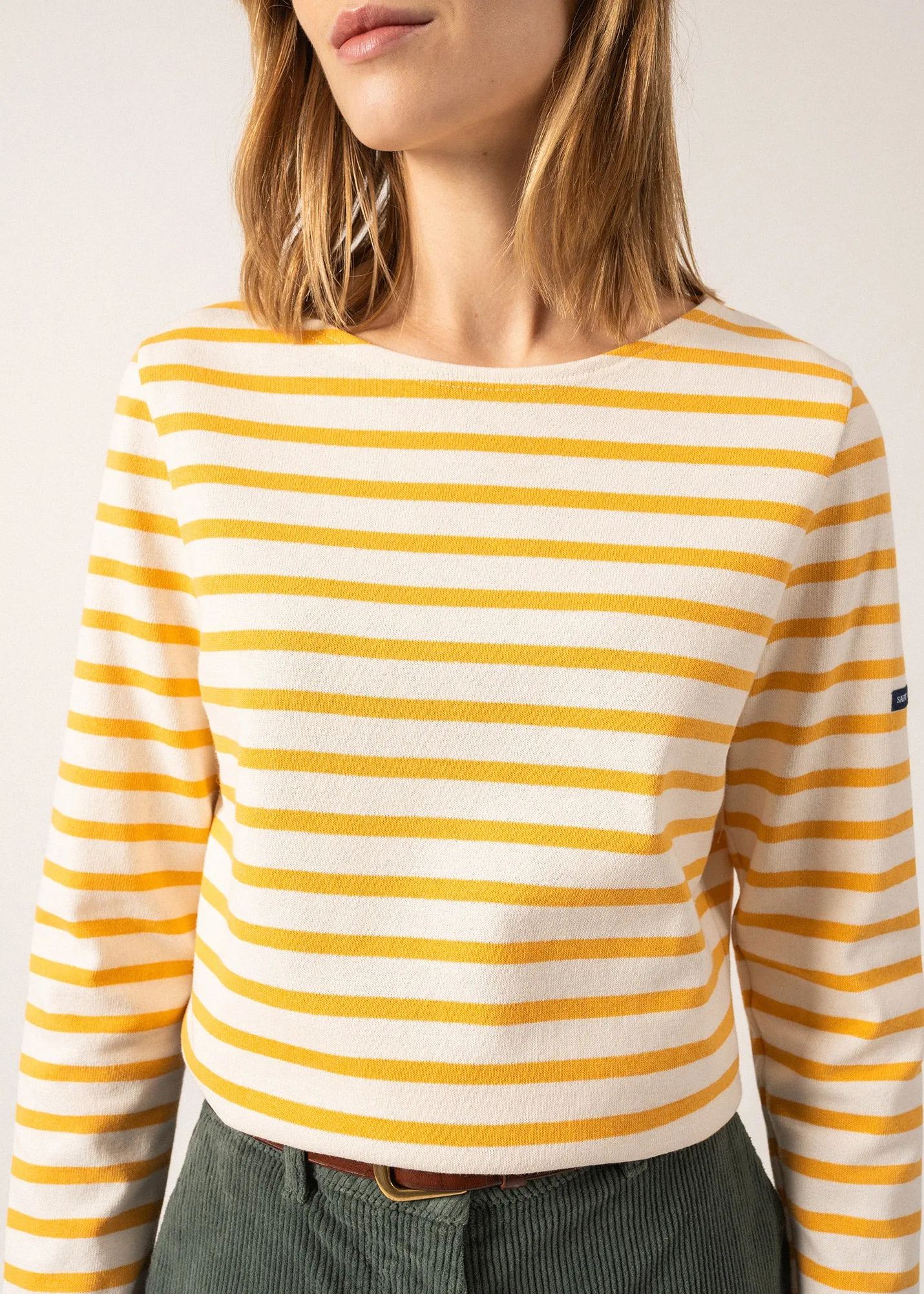 Meridame striped sailor shirt - regular fit, in thick cotton (ECUME/AMBRE)