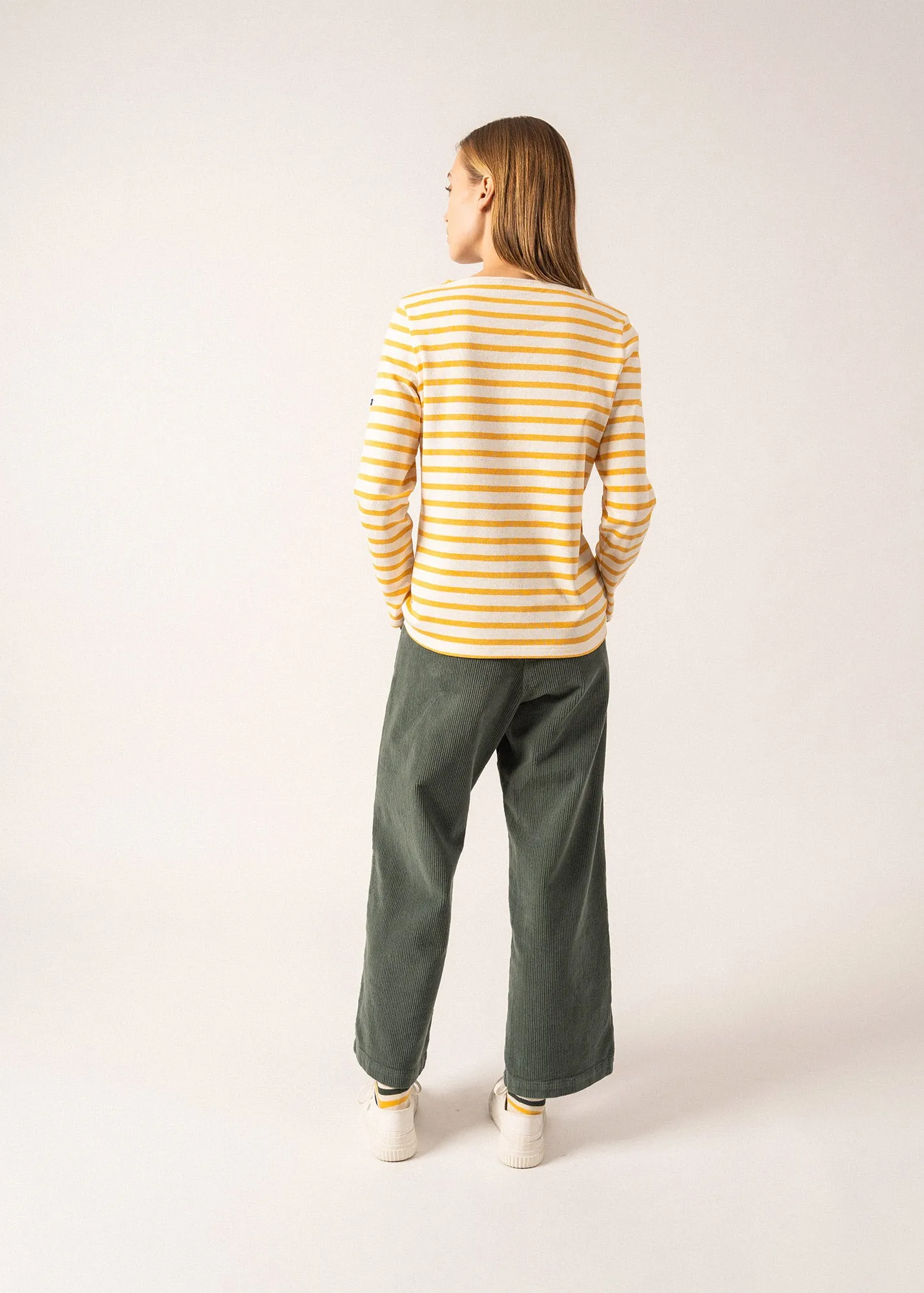 Meridame striped sailor shirt - regular fit, in thick cotton (ECUME/AMBRE)