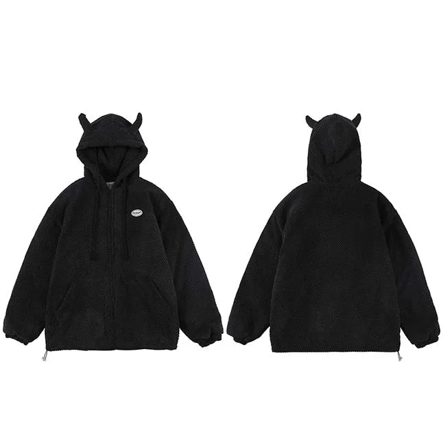 Mesh Horned Hooded Jacket