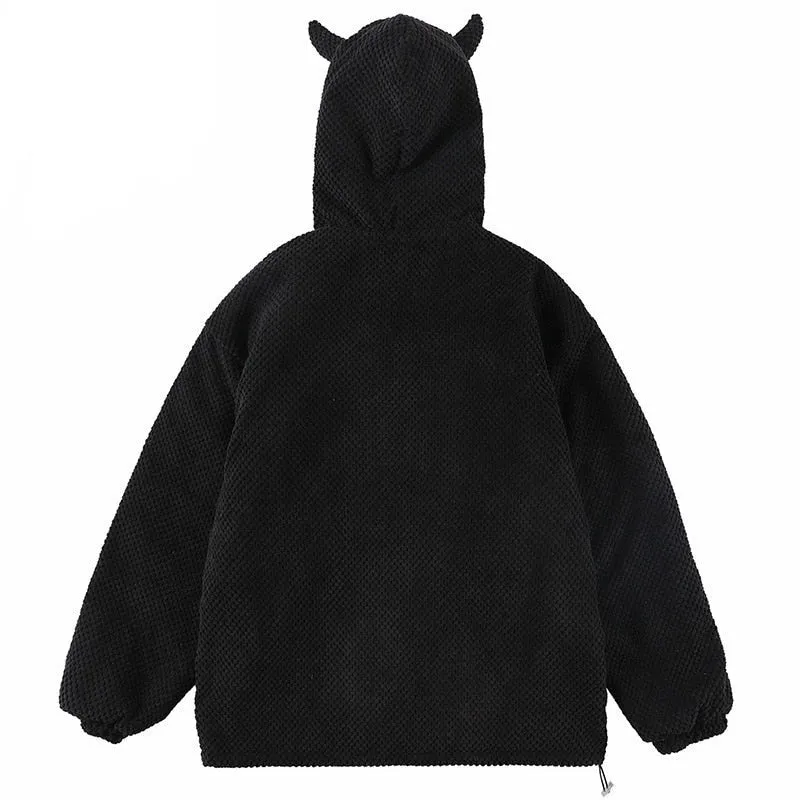 Mesh Horned Hooded Jacket