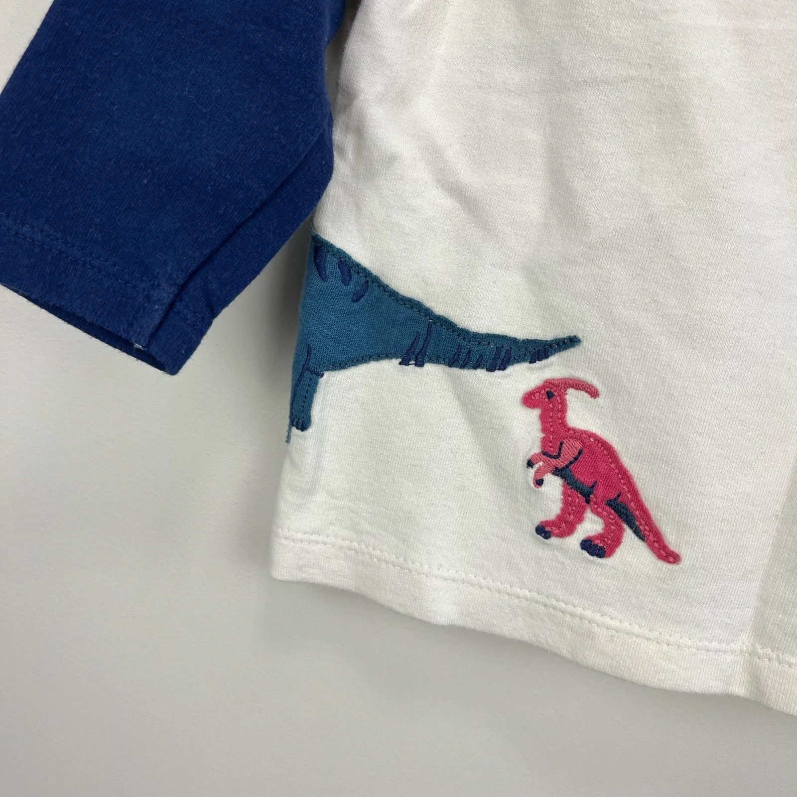 Mini Boden Long Sleeve Applique Dino Tee 6-12 Months