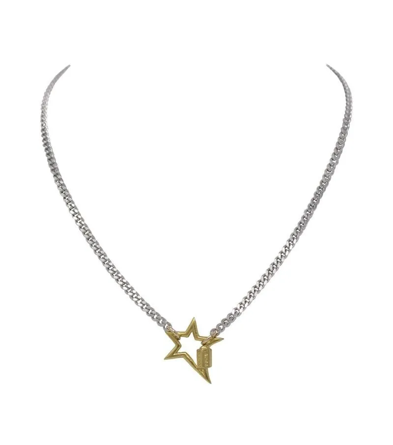 Necklace With Mini Star Lock Silver Finish