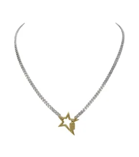 Necklace With Mini Star Lock Silver Finish