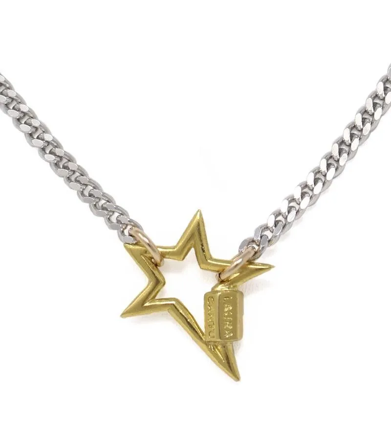 Necklace With Mini Star Lock Silver Finish