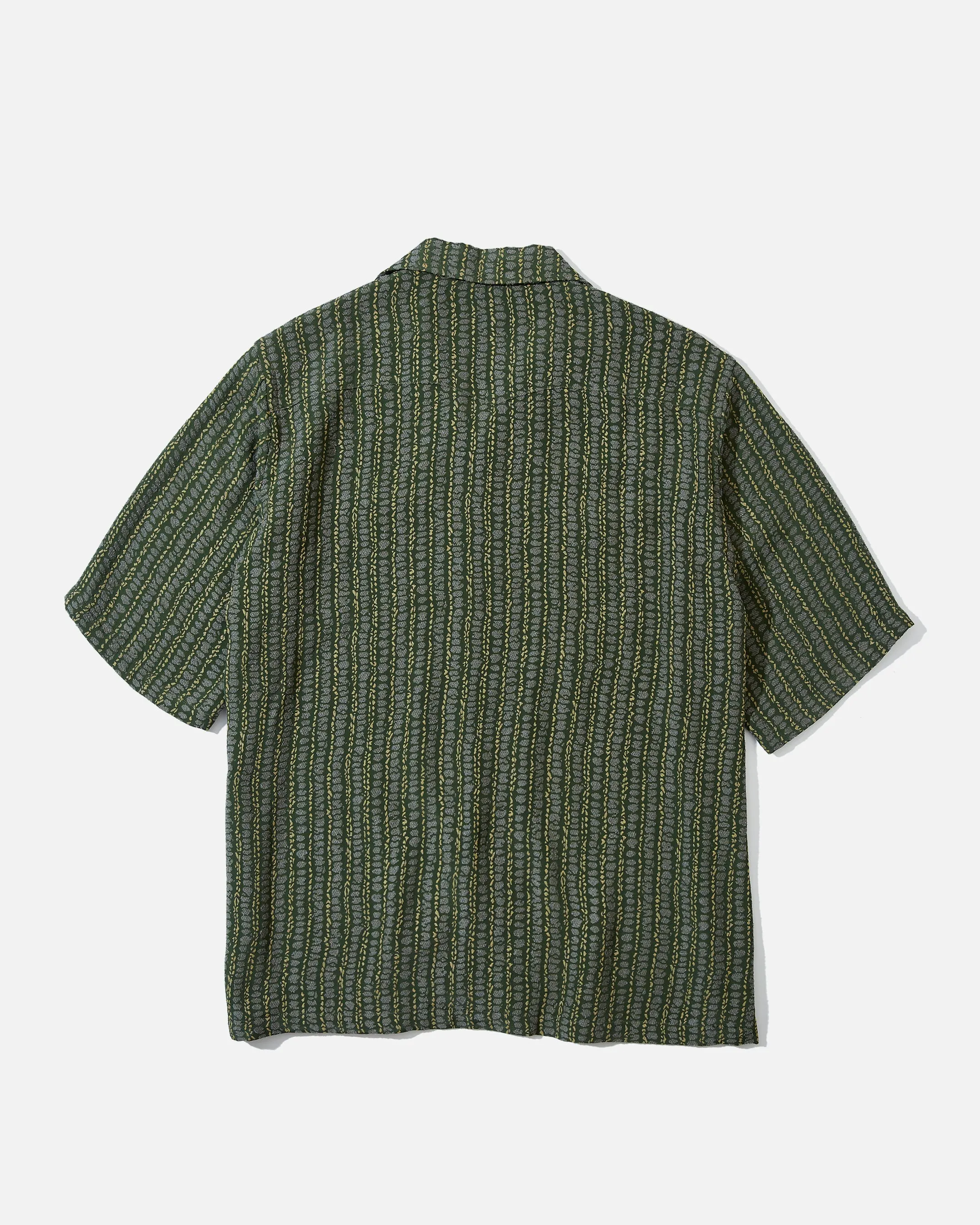 Needles S/S Cowboy One-Up Shirt - R/AC/PE Abstract Stripe Jq - Green