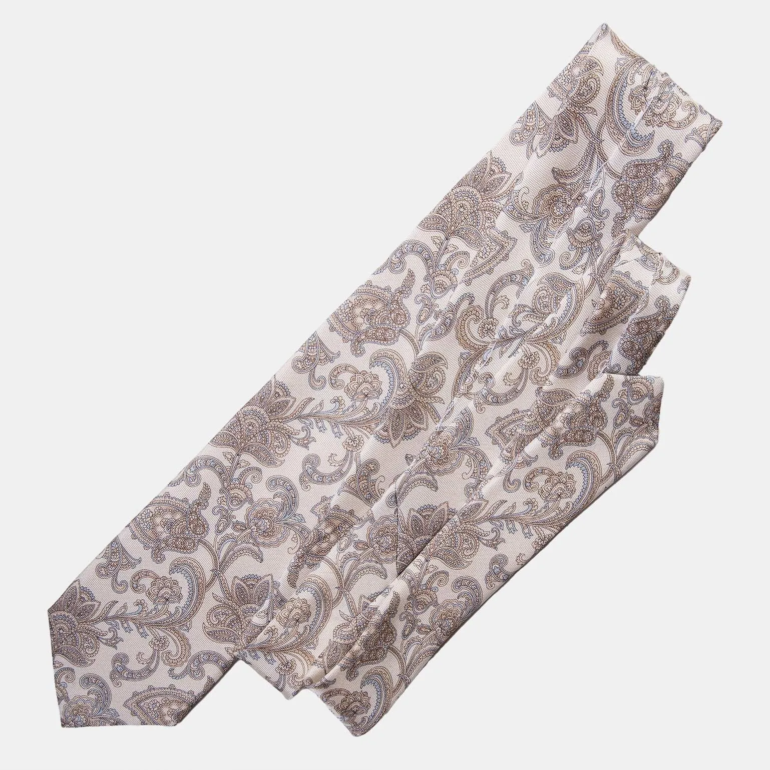 Novara - Printed Silk Tie - Ivory