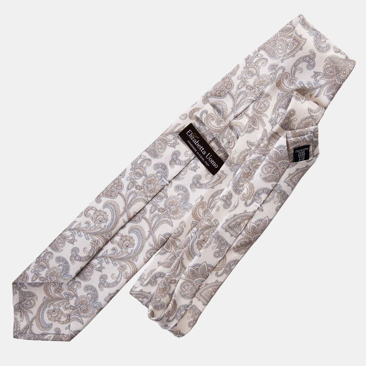 Novara - Printed Silk Tie - Ivory