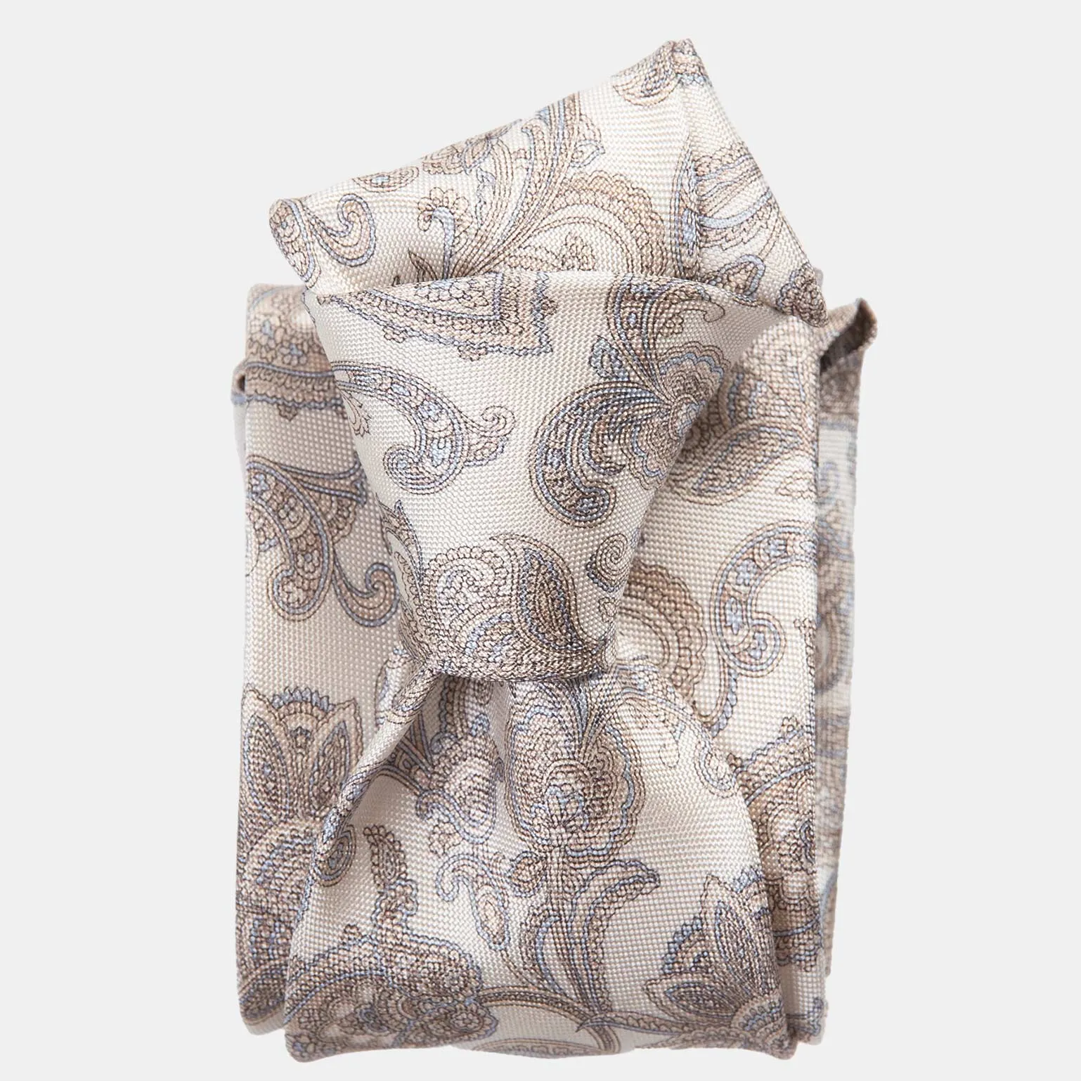 Novara - Printed Silk Tie - Ivory