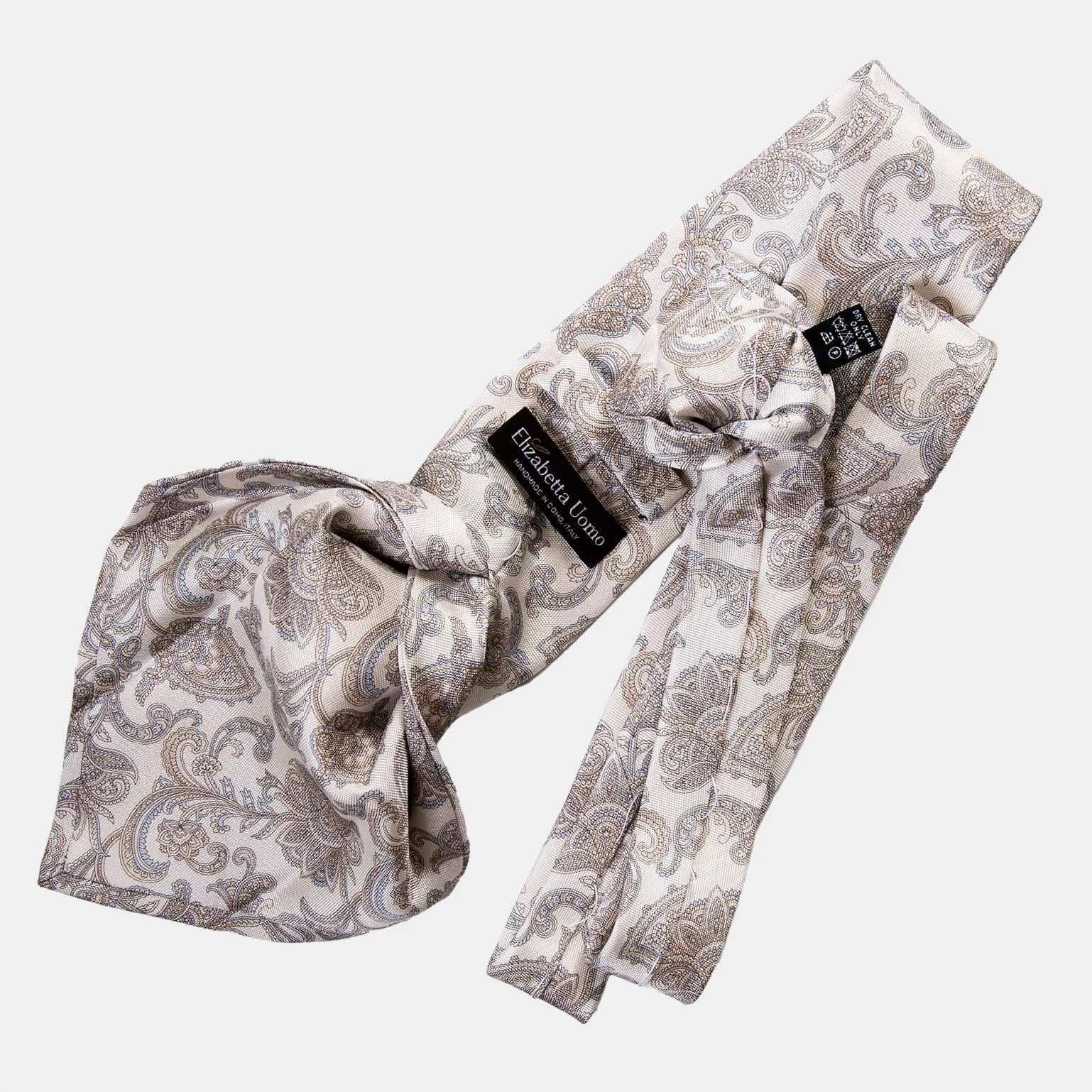 Novara - Printed Silk Tie - Ivory