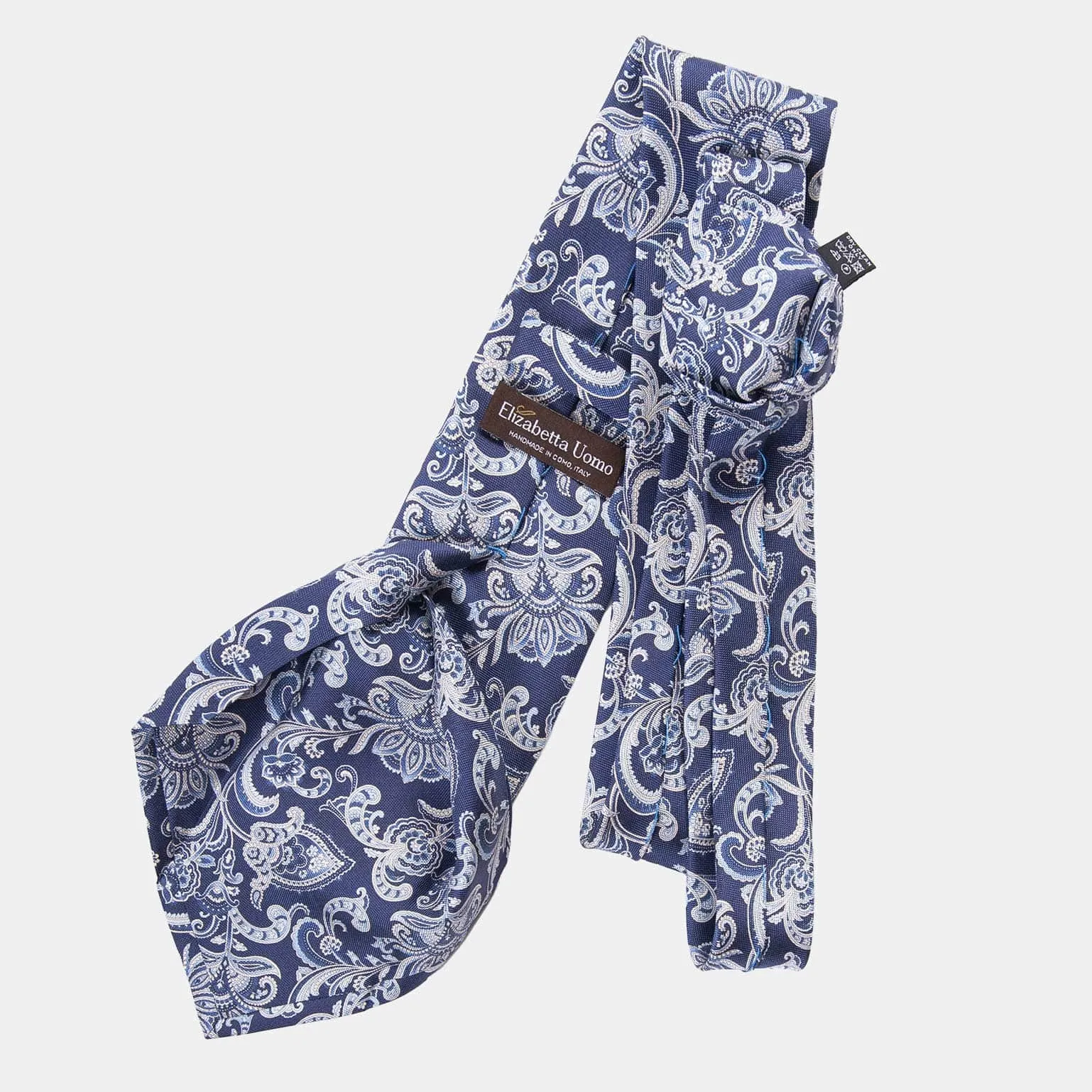 Novara - Printed Silk Tie - Navy