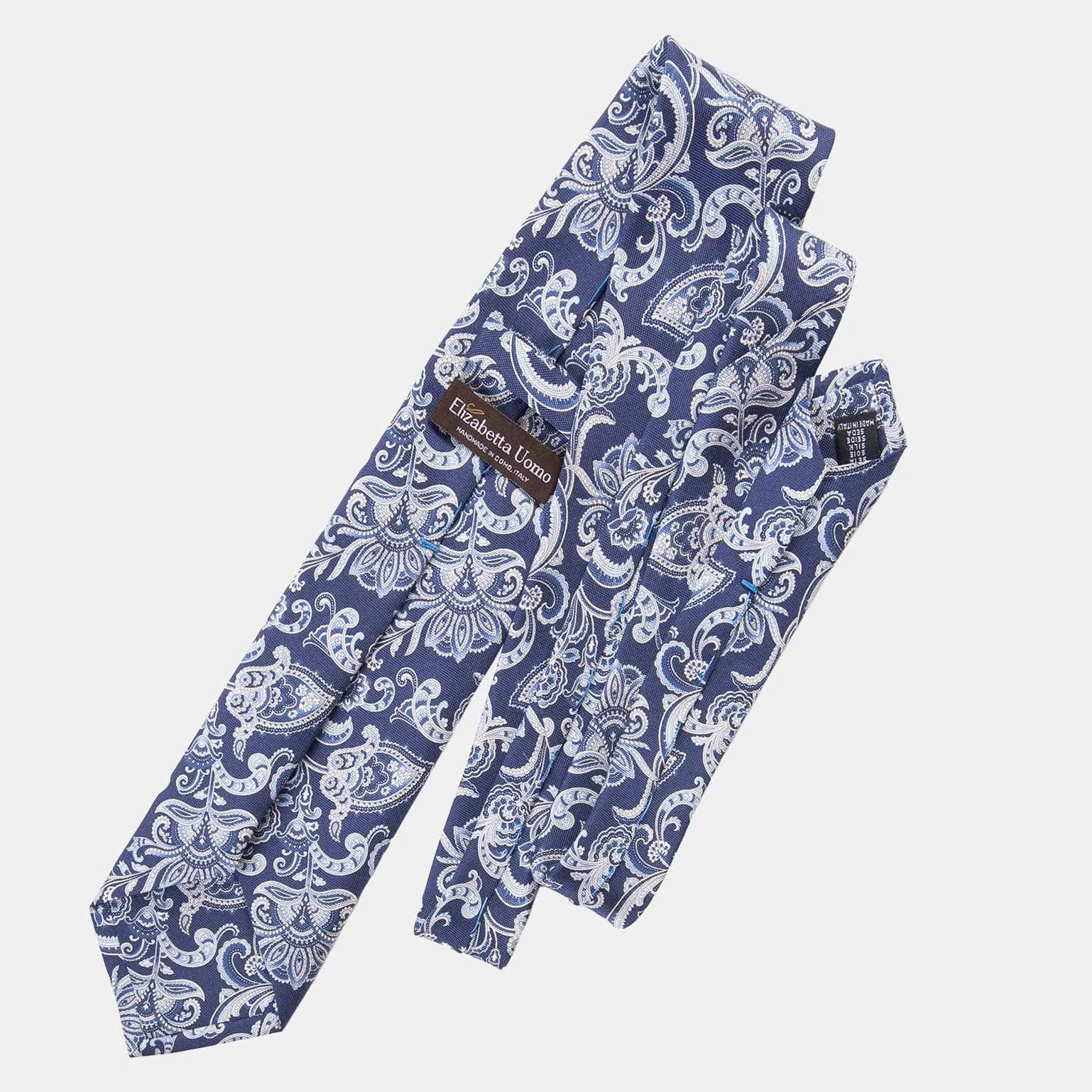 Novara - Printed Silk Tie - Navy