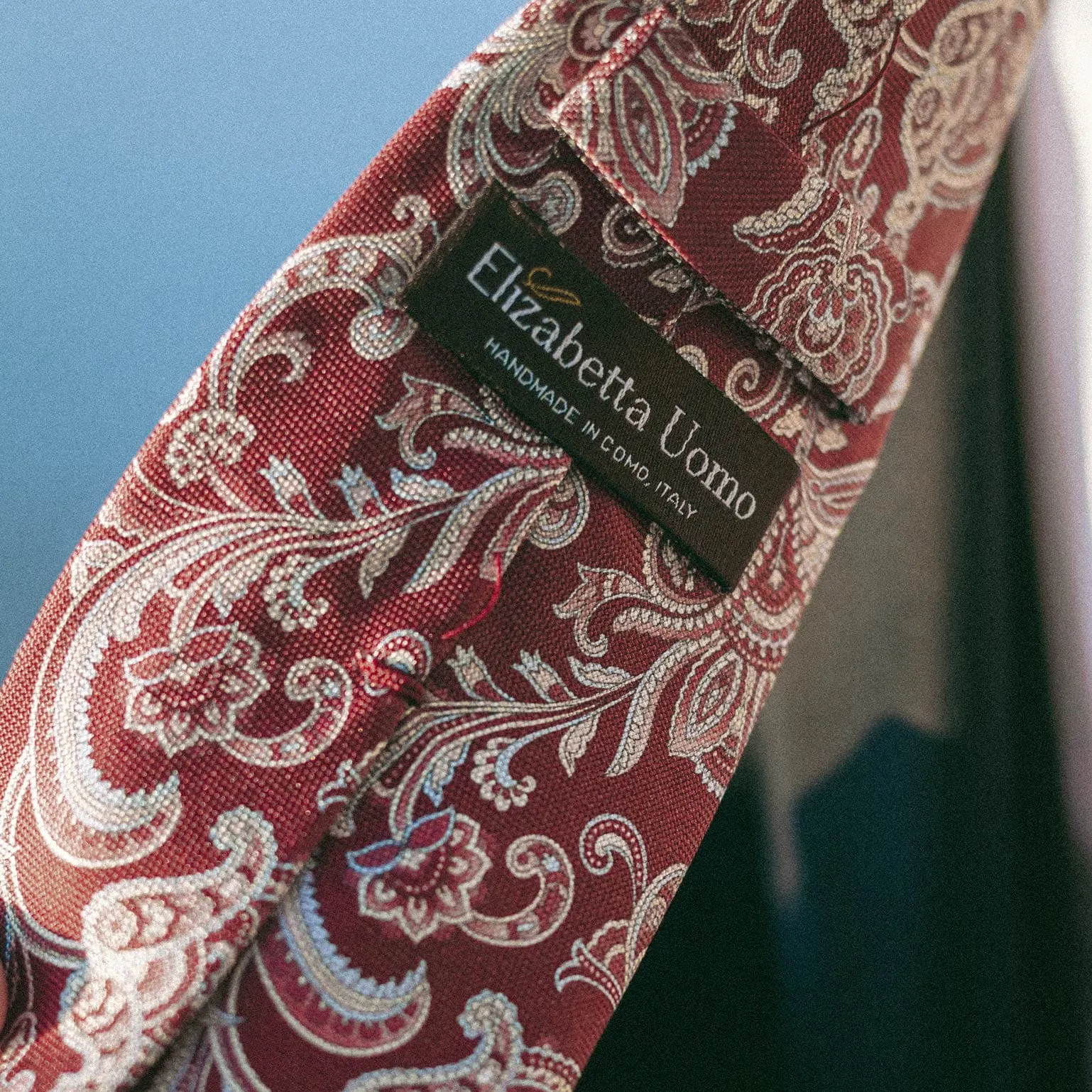 Novara - Printed Silk Tie - Venetian Red