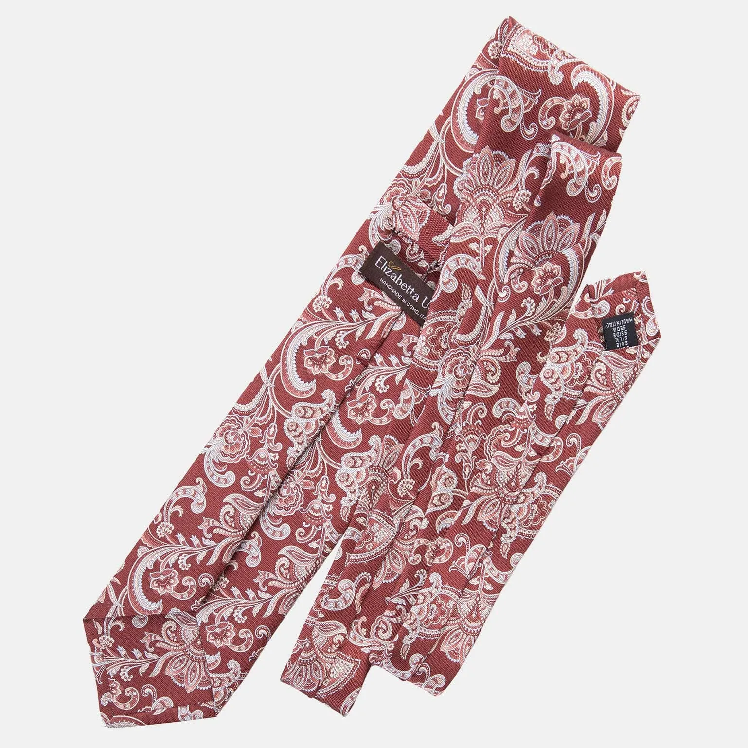 Novara - Printed Silk Tie - Venetian Red