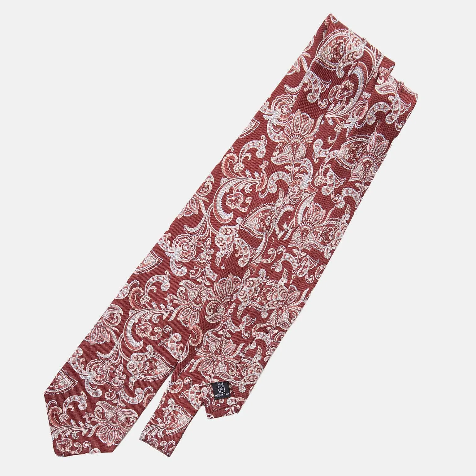 Novara - Printed Silk Tie - Venetian Red