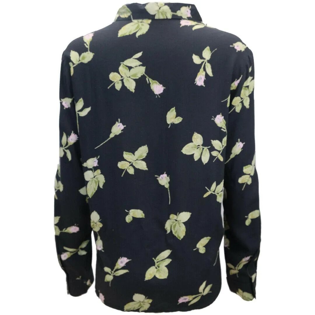 OBEY Women's Black Floral L/S Shirt (S03)