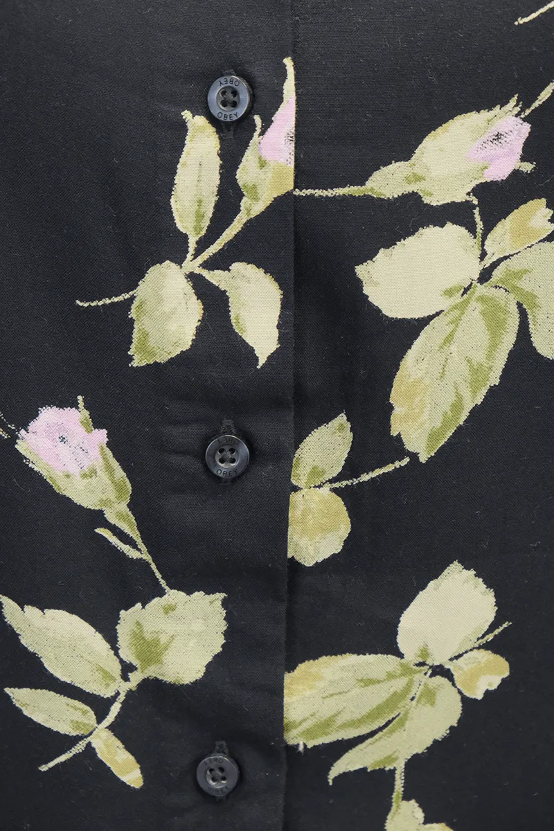 OBEY Women's Black Floral L/S Shirt (S03)