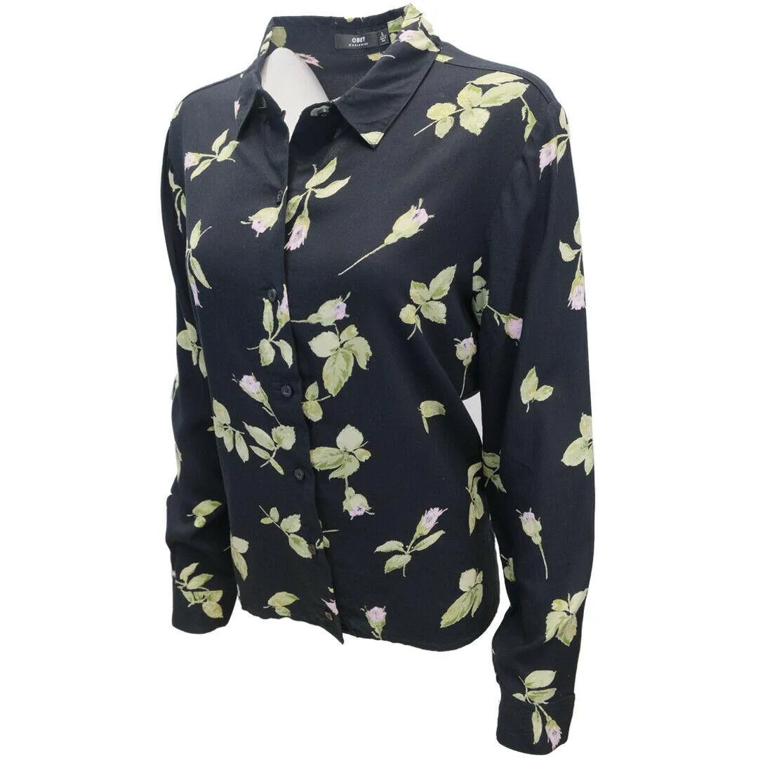 OBEY Women's Black Floral L/S Shirt (S03)