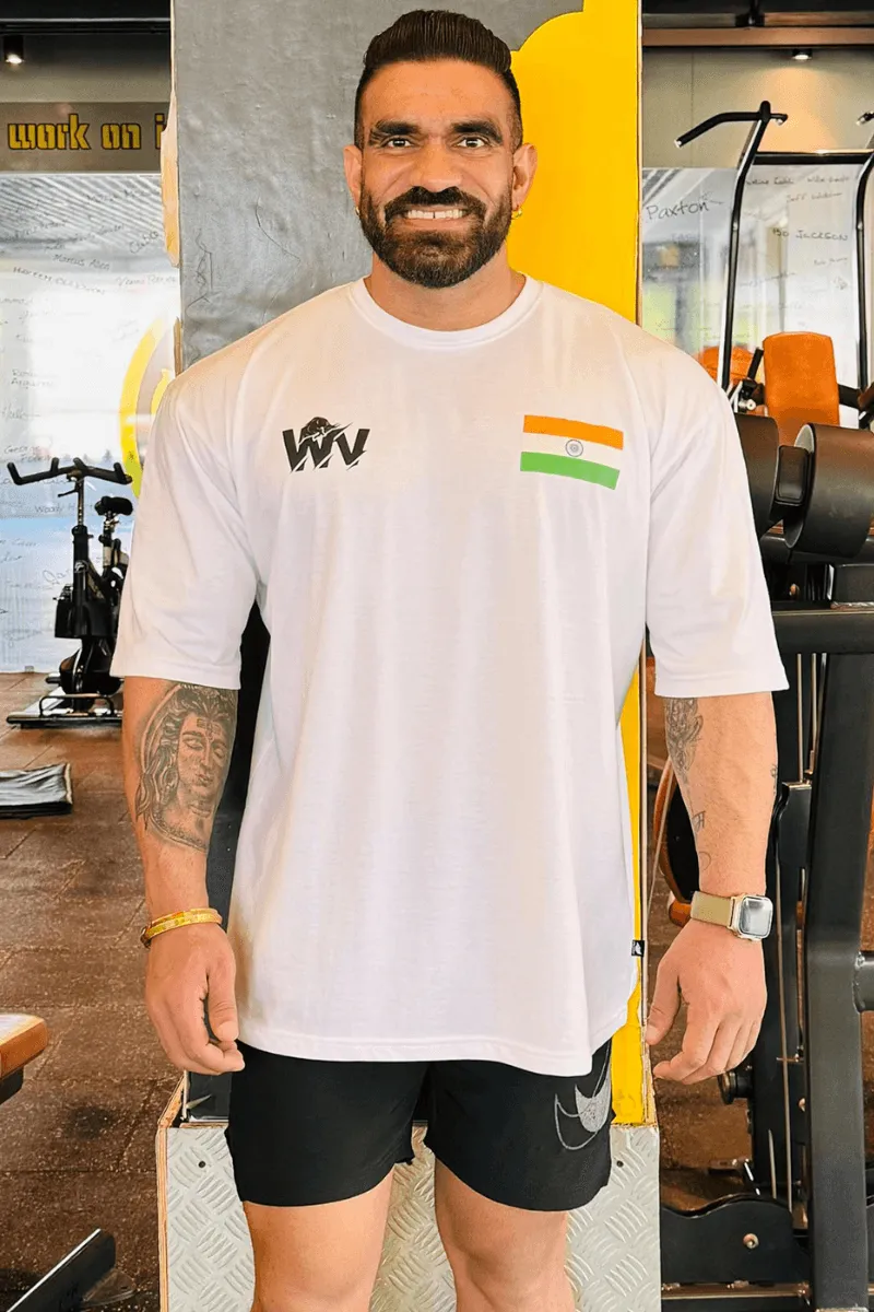 OFFICIAL INDIA SPORTS ATHLETE OVERSIZED T-SHIRT (WHITE)