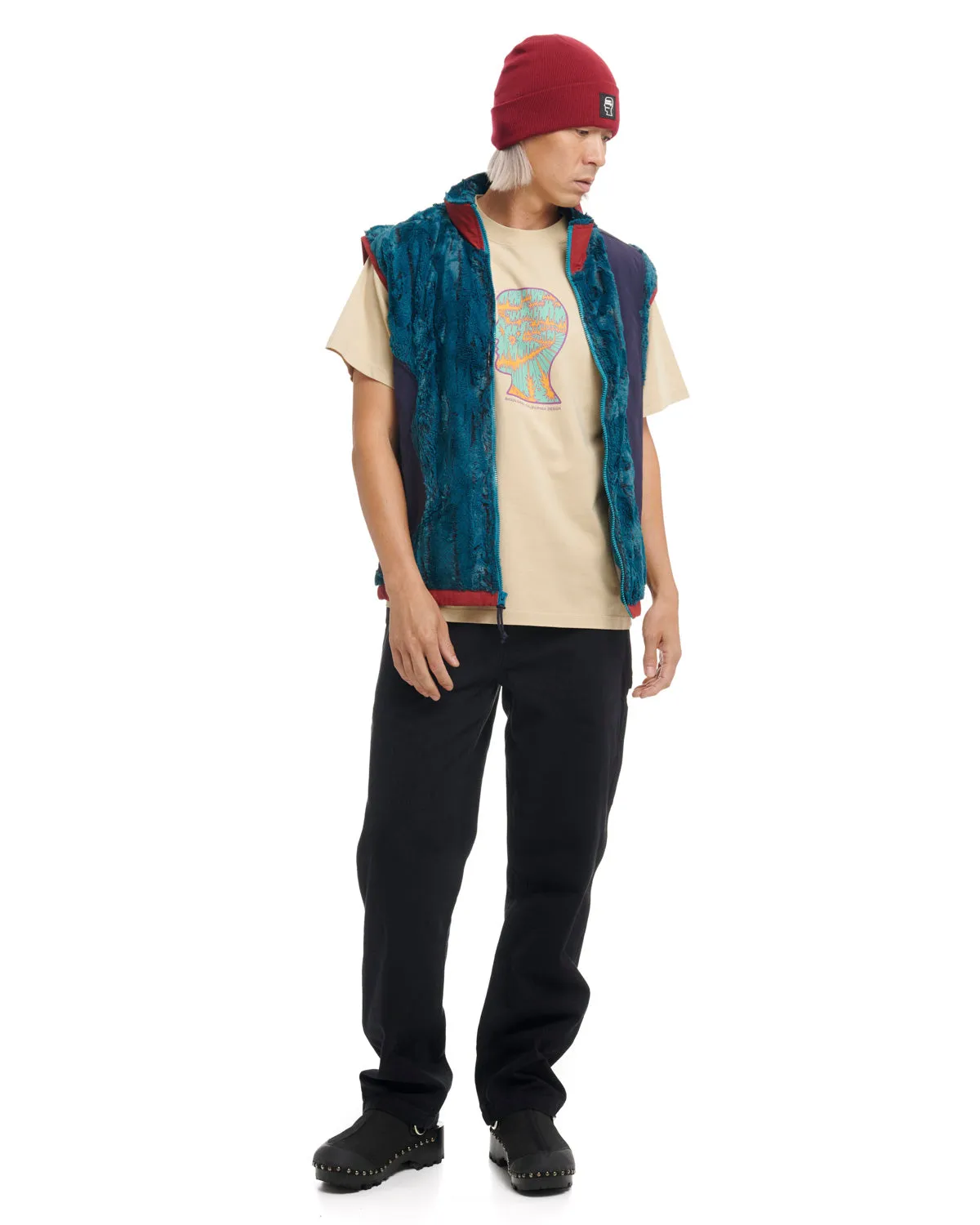 Organic Paneled Fur Vest - Mallard