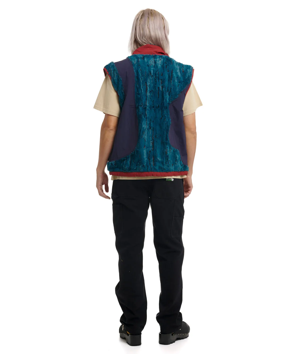 Organic Paneled Fur Vest - Mallard