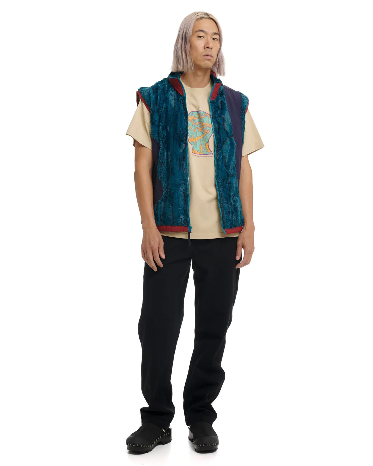 Organic Paneled Fur Vest - Mallard