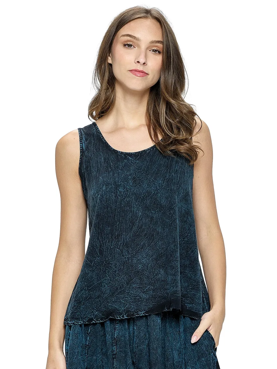 Over-Dyed Tank Top ~ Gray Black