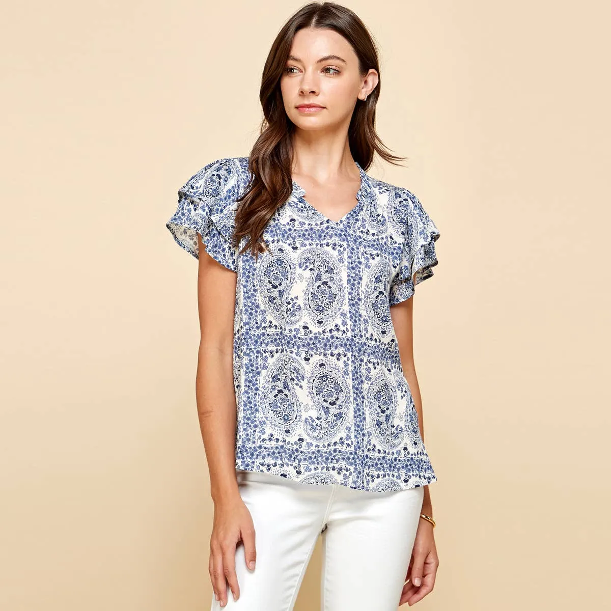 Paisley Printed Top