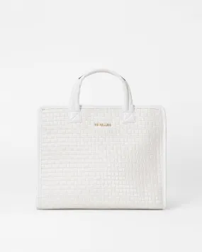 Pearl Metallic Medium Woven Box Tote