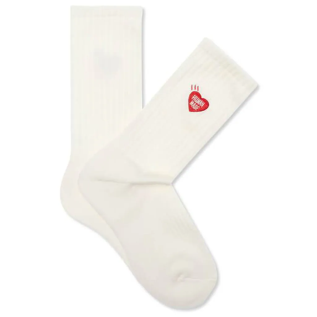 Pile Socks - White/Orange