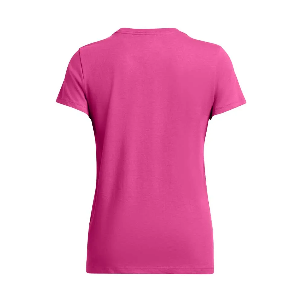 Playera Manga Corta Under Armour para Mujer Rival Logo SS Rosa