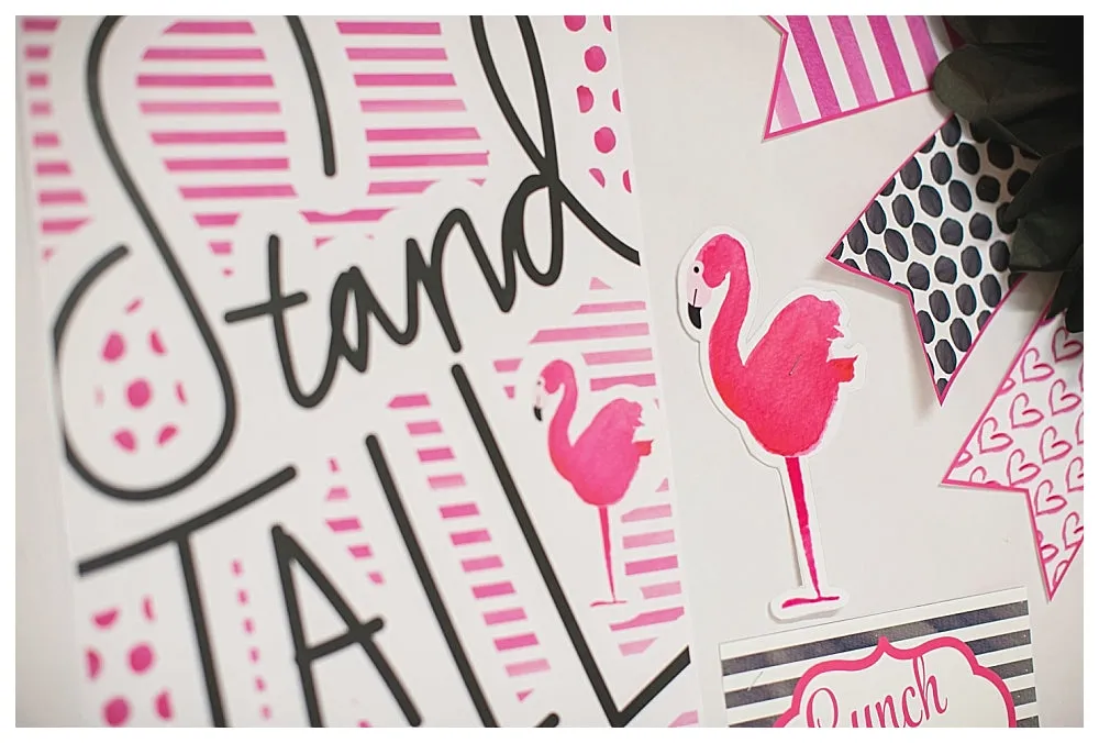 "Flamingo Black & White" Full UPRINT Bundle | Printable Classroom Decor | Teacher Classroom Decor | Schoolgirl Style