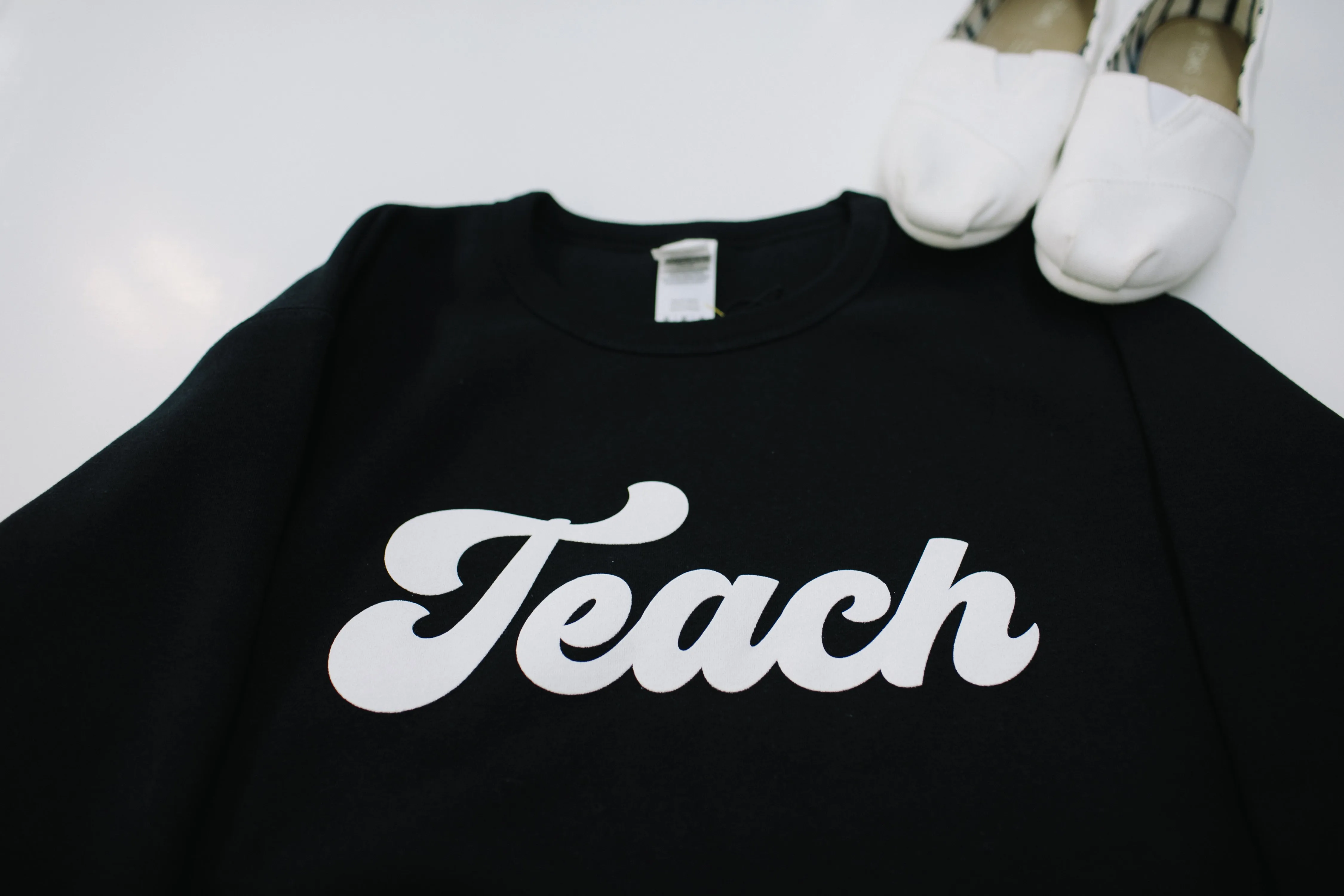 "The one that Chad wore" Schoolgirl Style - Teach Sweatshirt {BLACK} - Puff print