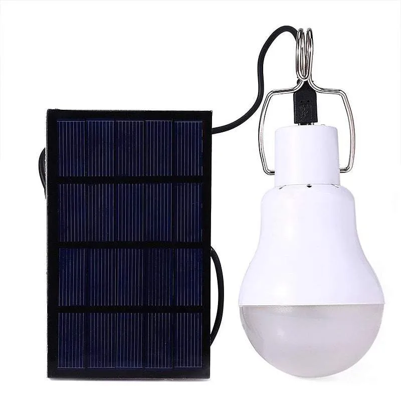 Rechargeable 15W LED Light Bulb w/ External Solar Panel