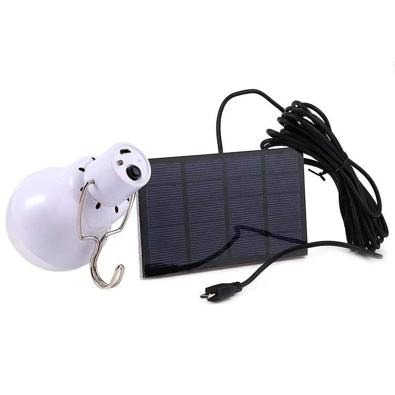 Rechargeable 15W LED Light Bulb w/ External Solar Panel