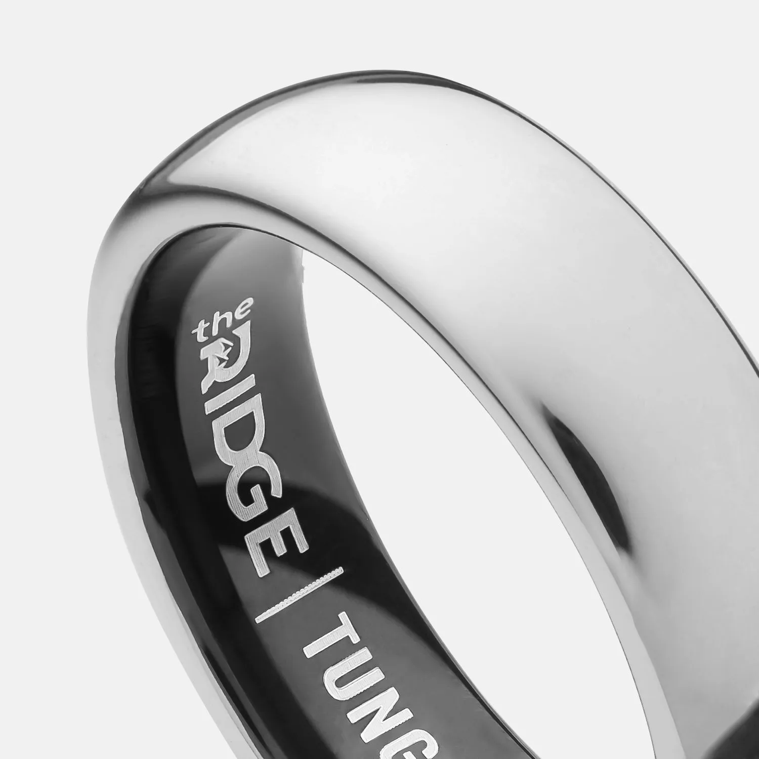 Ridge 6mm Rounded Ring Set - Platinum