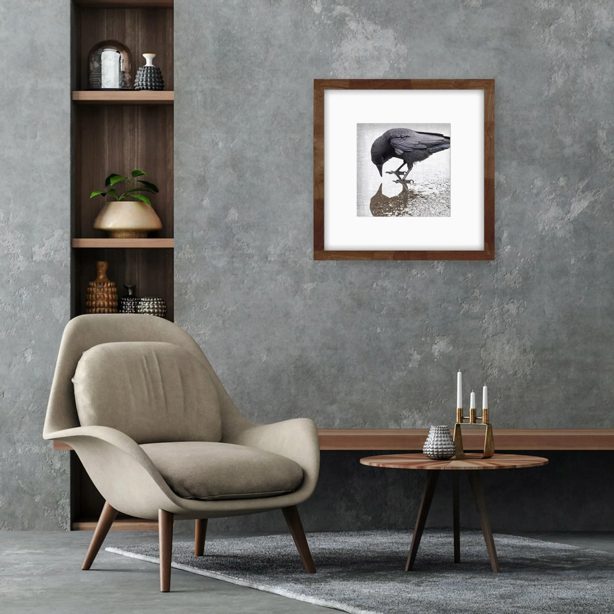 SELF-REFLECTION - Fine Art Print, Crow Portrait Series