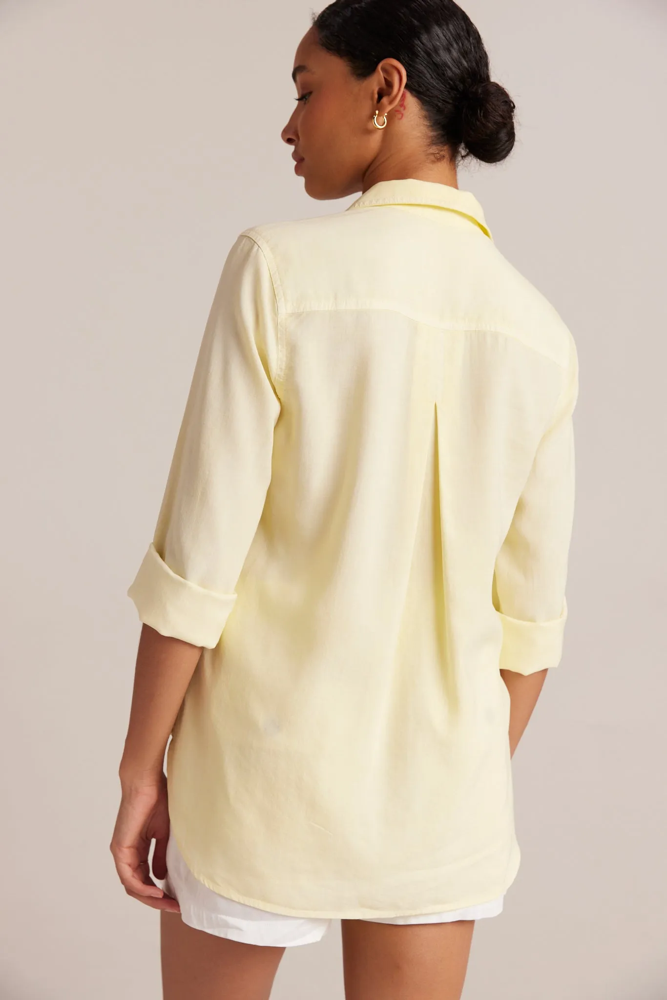 Shirt Tail Button Down - Soft Sun