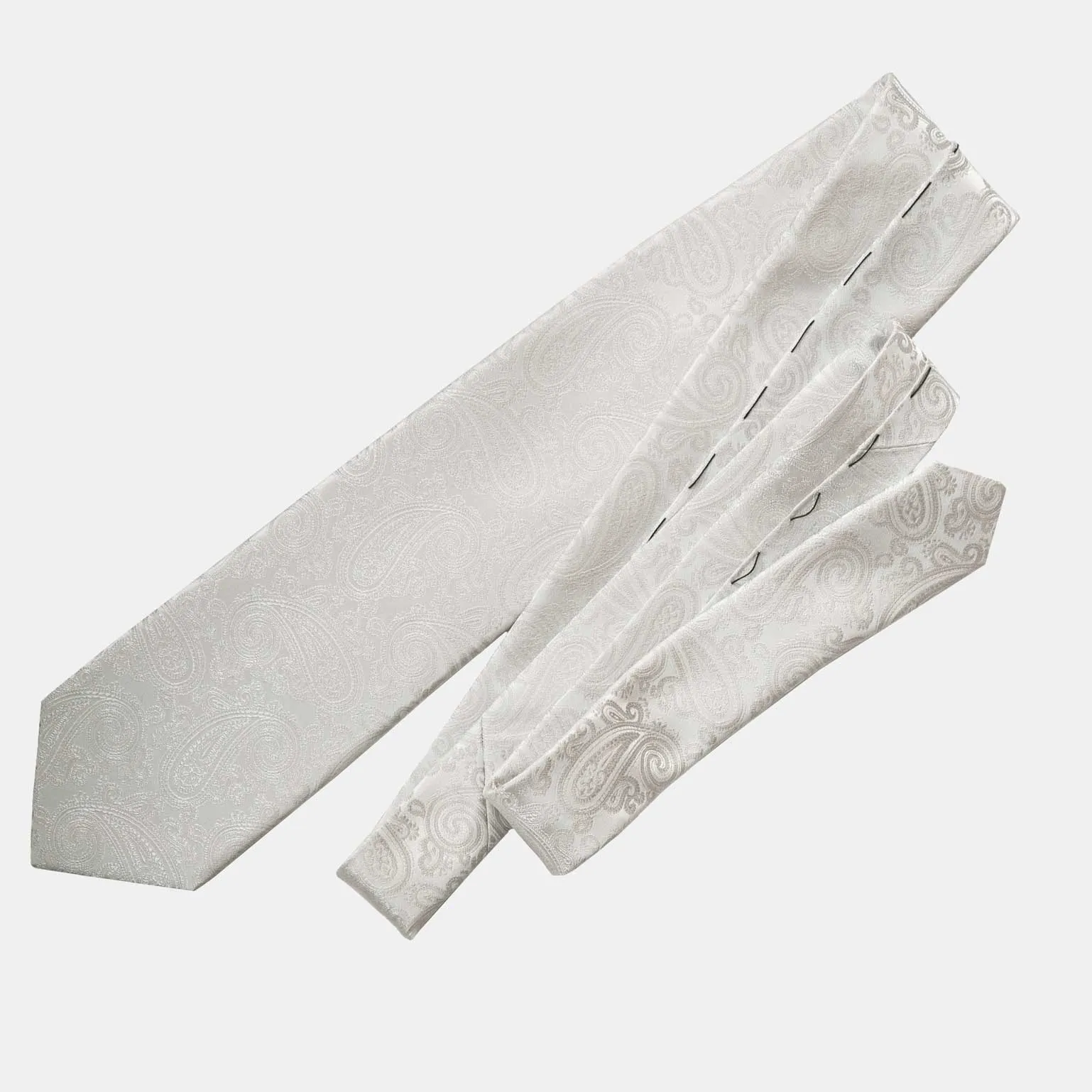 Soave - Silk Jacquard Tie - Silver Pearl