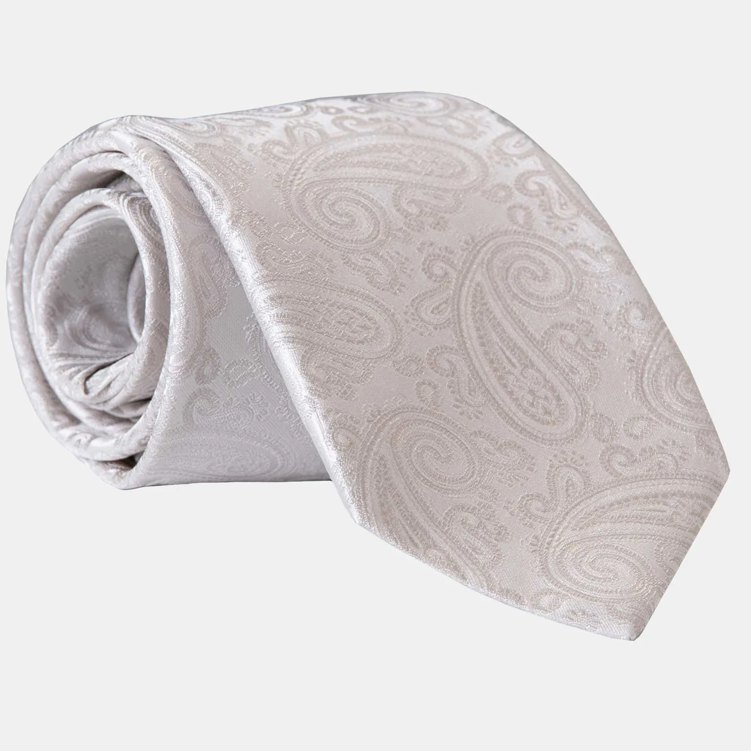 Soave - Silk Jacquard Tie - Silver Pearl