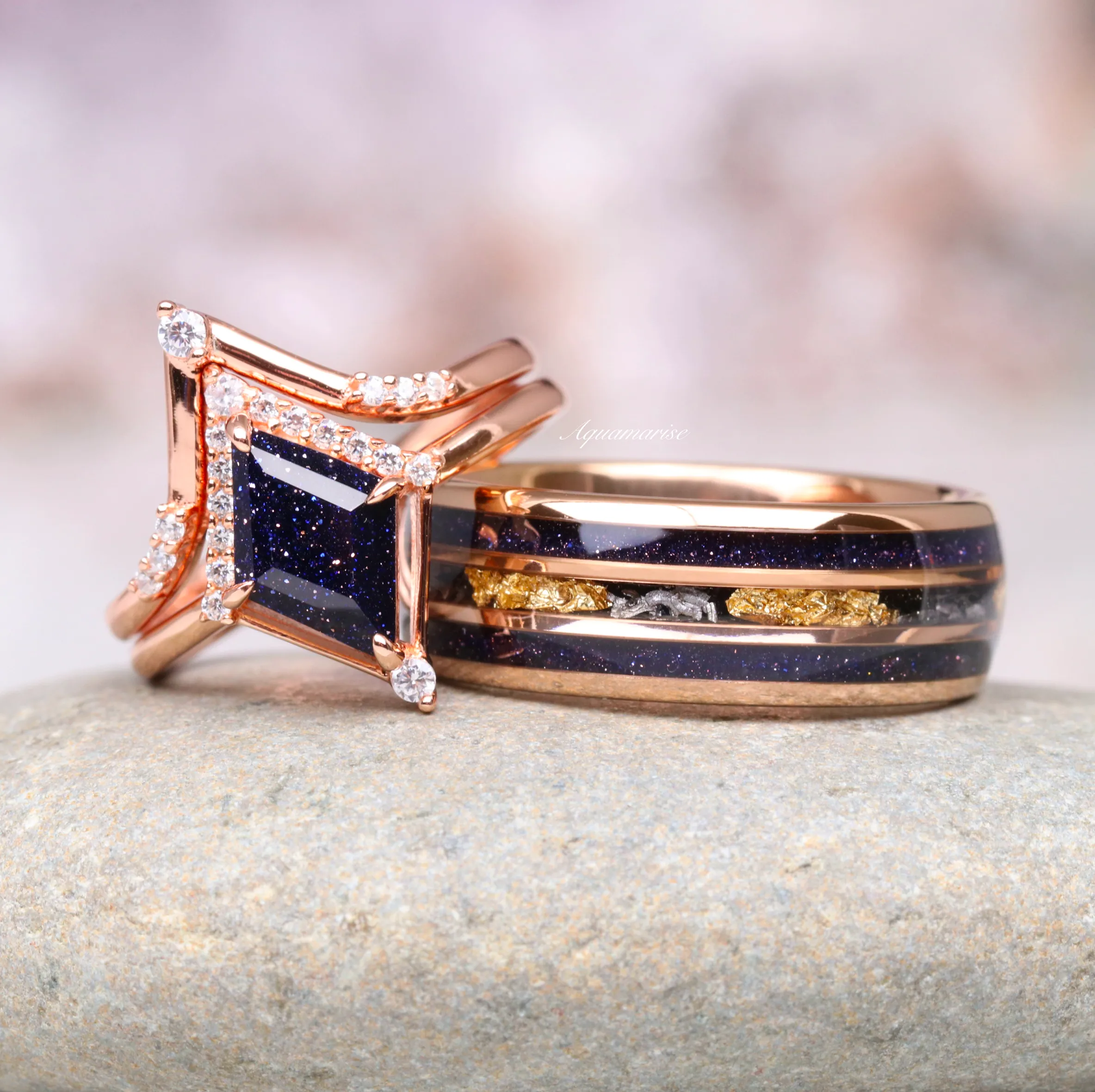 Starry Night Couples Ring