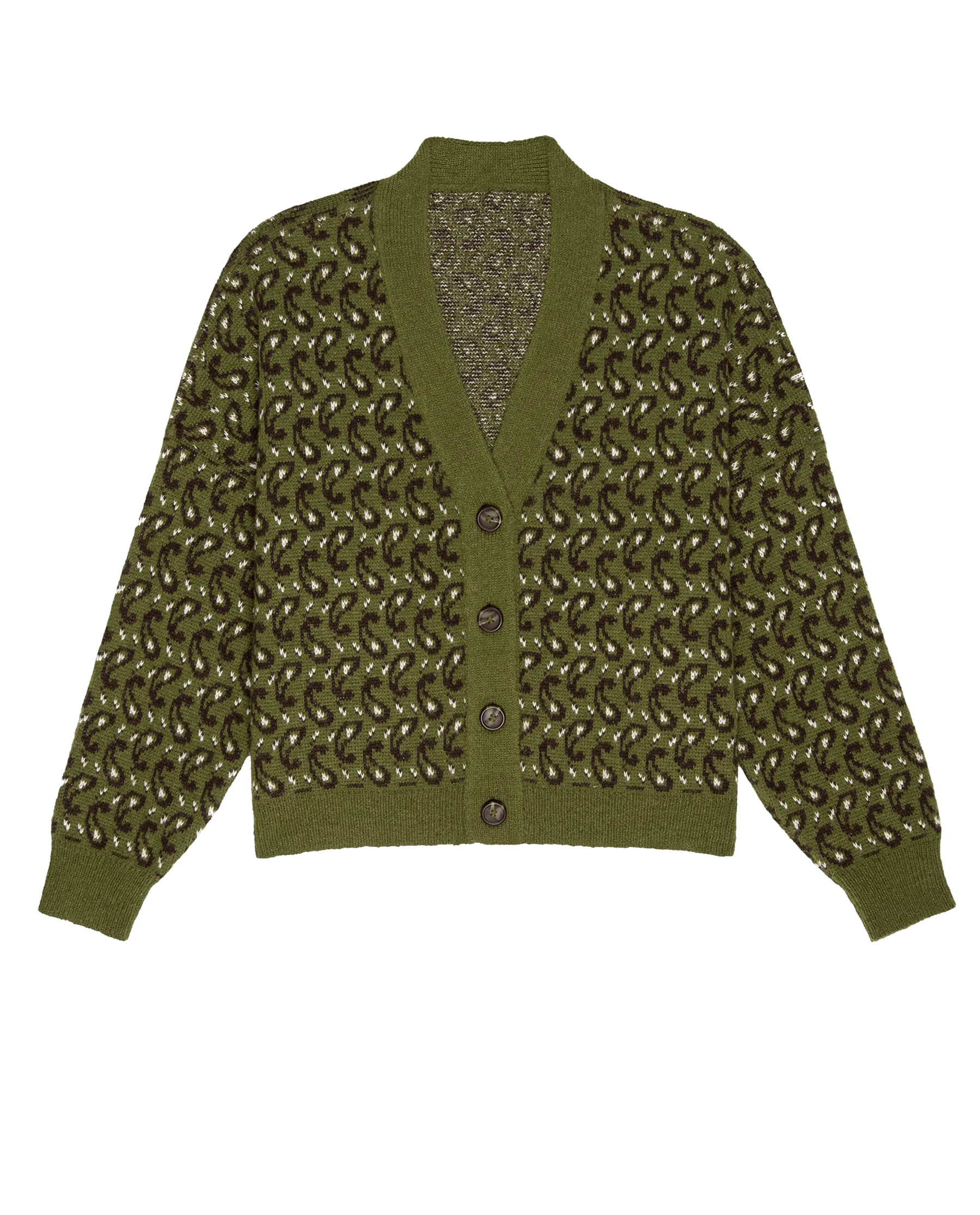 The Slouch Cardigan. -- Army Paisley