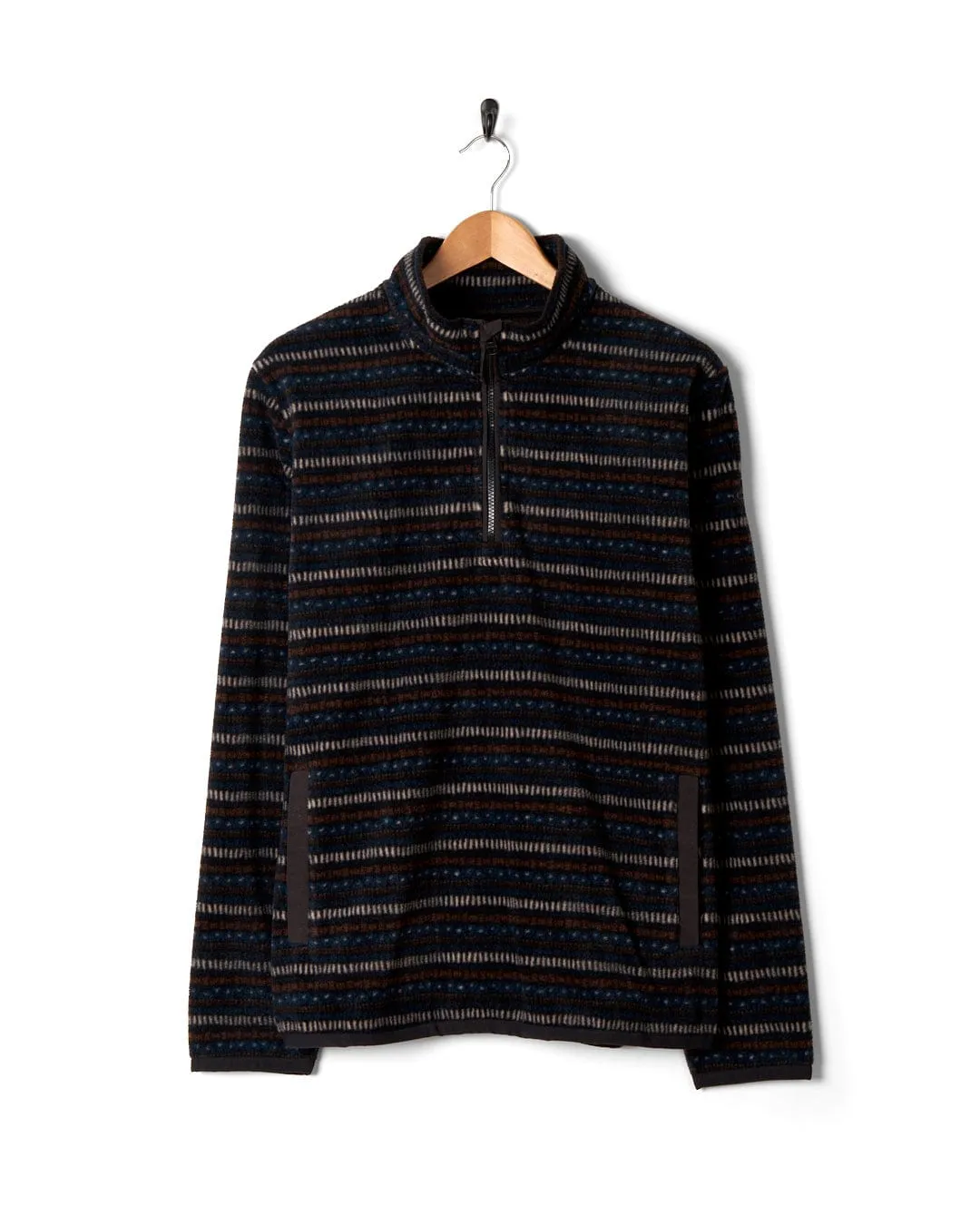 Theo Stripe - Mens Fleece - Dark Grey Stripe