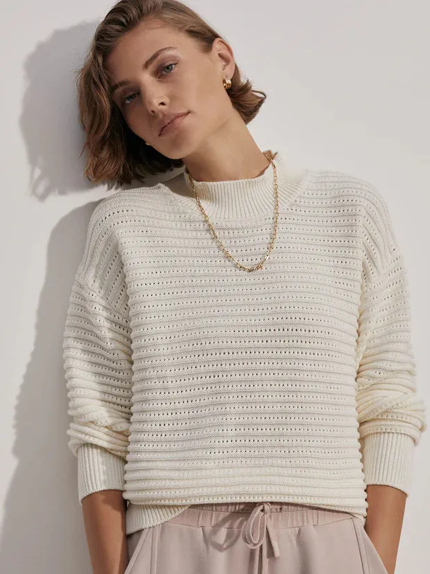 Varley Franco Knit Crew - Egret