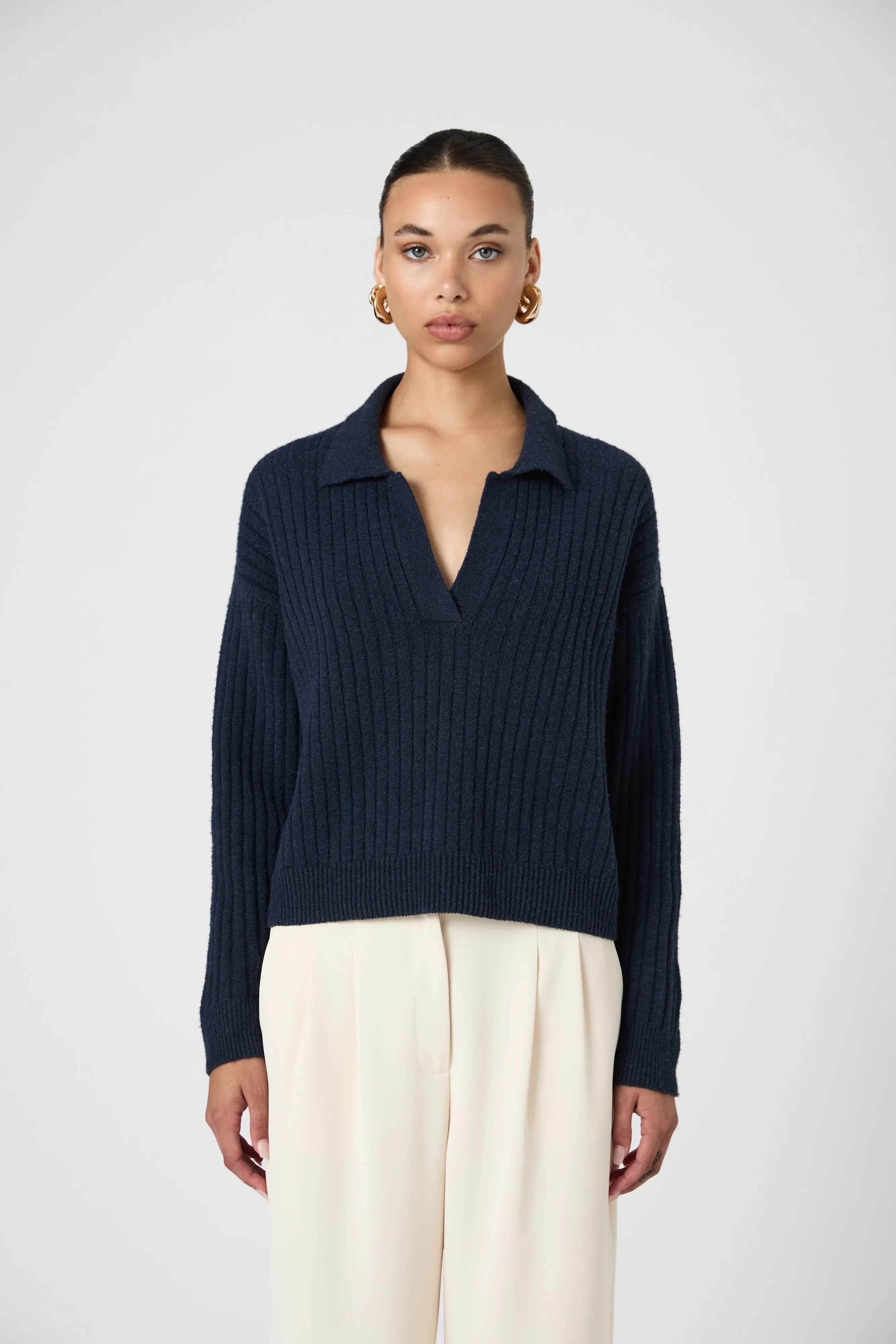 Vhari Collar Long Sleeve Sweater