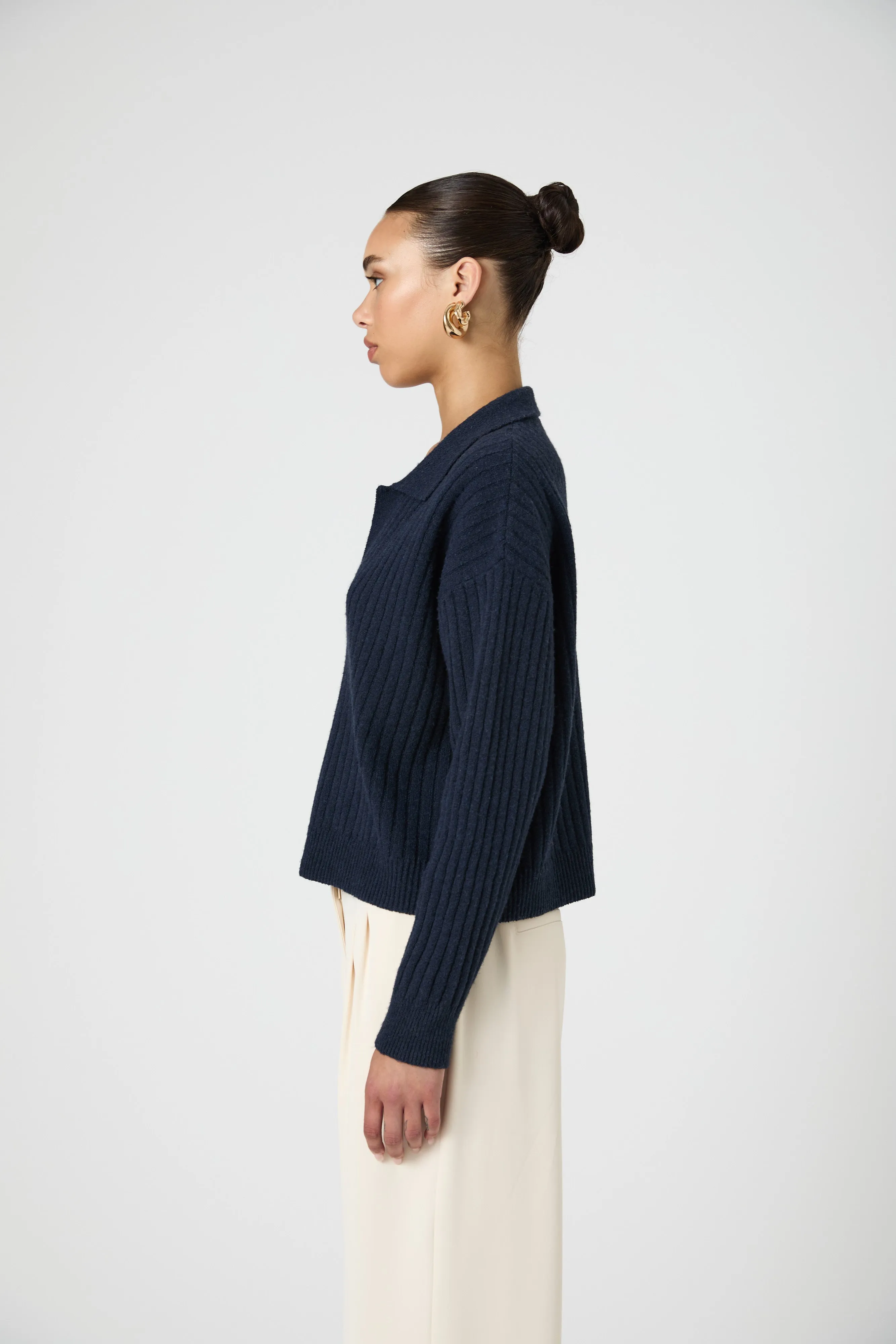 Vhari Collar Long Sleeve Sweater