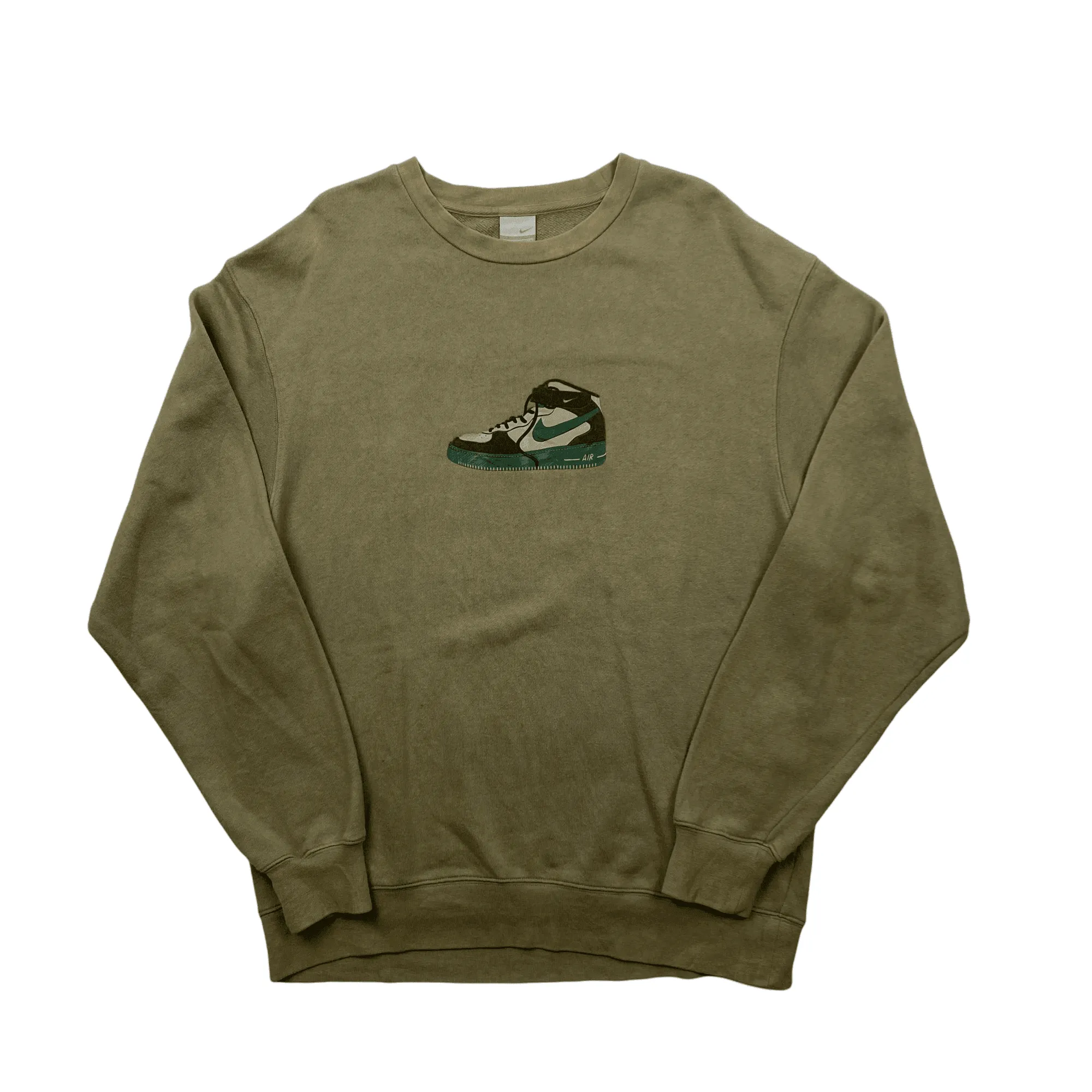 Vintage 90s Khaki Green Nike Sweatshirt - Extra Large