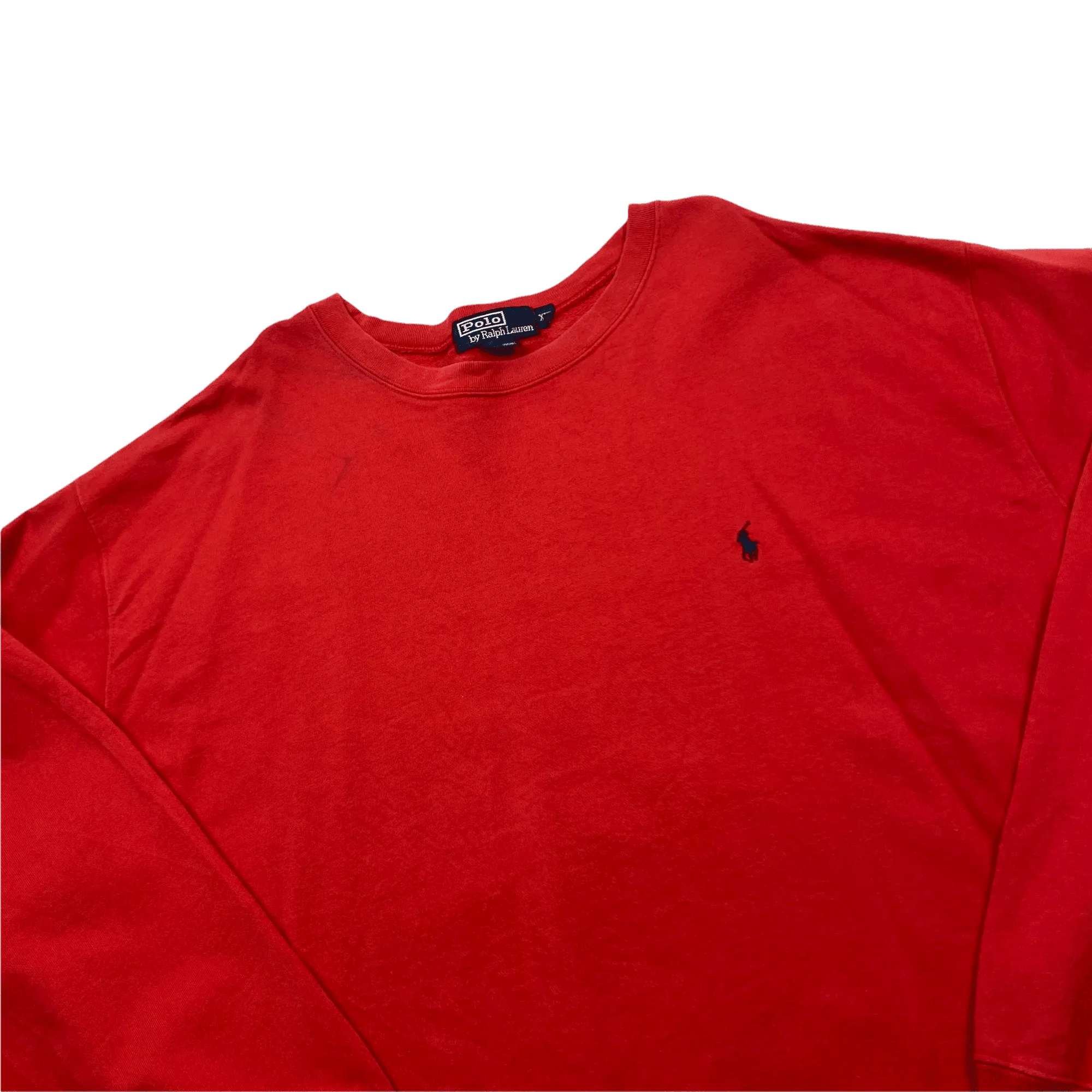 Vintage 90s Red Polo Ralph Lauren Sweatshirt - XXL