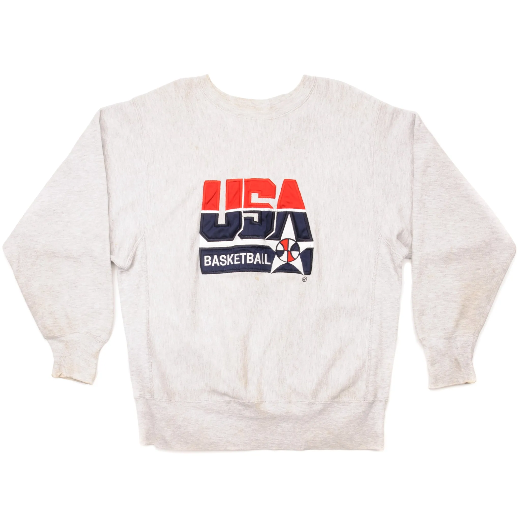 VINTAGE CHAMPION REVERSE WEAVE USA BASKETBALL SWEATSHIRT 1990-MID 1990'S SIZE LARGE MADE IN USA